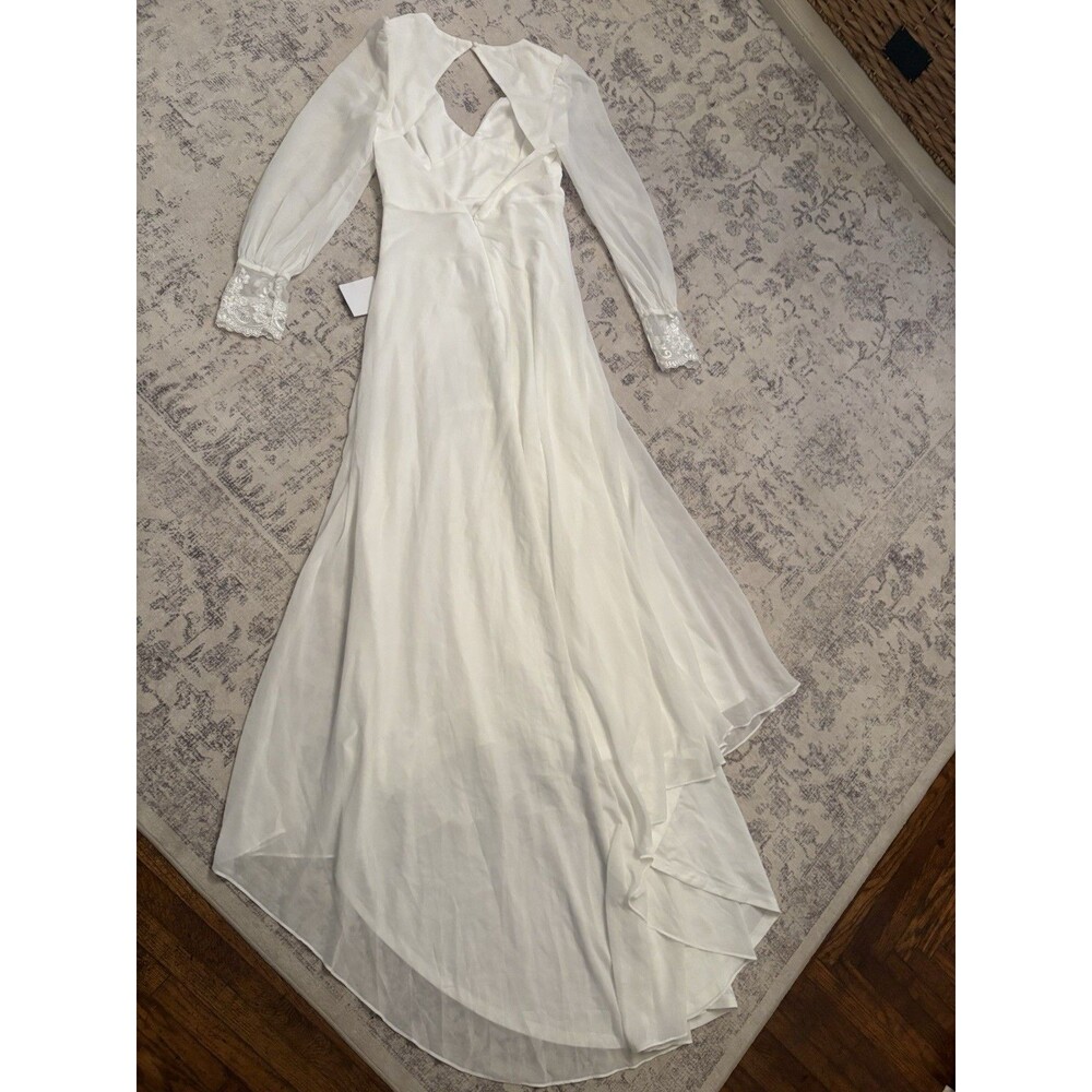 Lulus Angelic Adoration White Backless Maxi Dress Size XL NWT Wedding Vintage - Picture 3 of 9